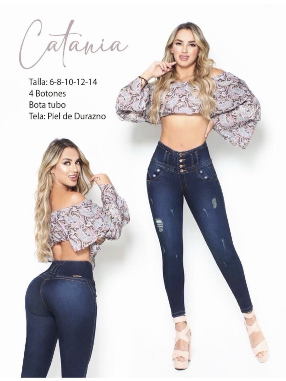 Tummy Control Colombian Jeans Butt Lift Size 10 Multi-Button Skinny‎